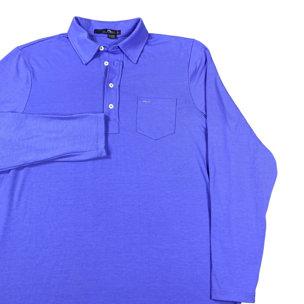 RLX Ralph Lauren Polo Shirt Large Performance Knit Stretch Wicking Long Sleeve
